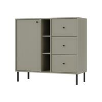 KOMMODE TORINO 100/95/41 cm mit 3 Schubladen 1 Türen Hellgrün - Hellgrün, Holzwerkstoff (100/95/41cm) - MASSENO