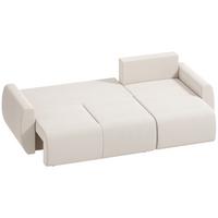 SCHLAFSOFA Veloursbezug Cremeweiß - Creme/Weiß, Holzwerkstoff/Kunststoff (140/86/250cm) - HOMCOM
