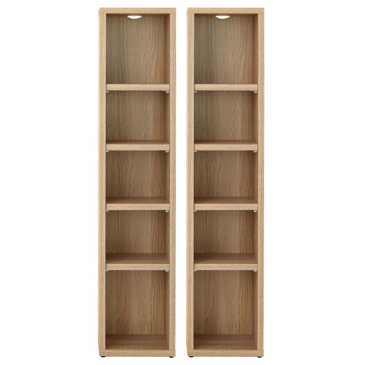 CD/DVD- REGAL CHART Sonoma Eiche - Sonoma Eiche, Holzwerkstoff (20/186/17cm) - CARO-Möbel