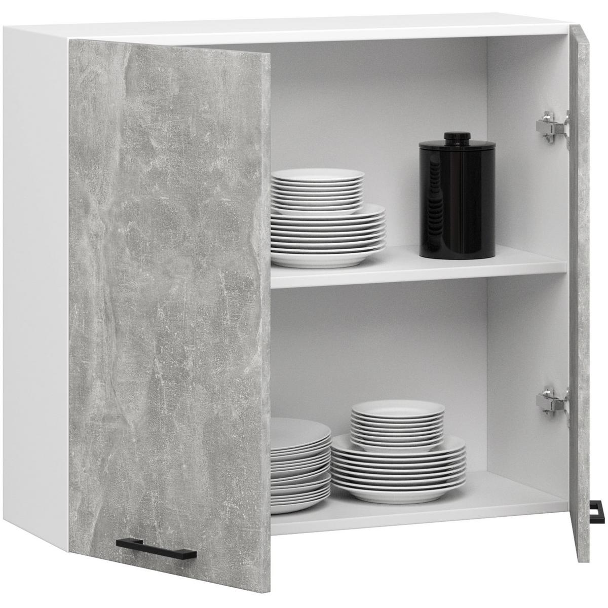 HÄNGESCHRANK Weiß, Beton 72/80/30 - Weiß, Holzwerkstoff (80/72/30cm) - RAUMHIRSCH FURNITURE