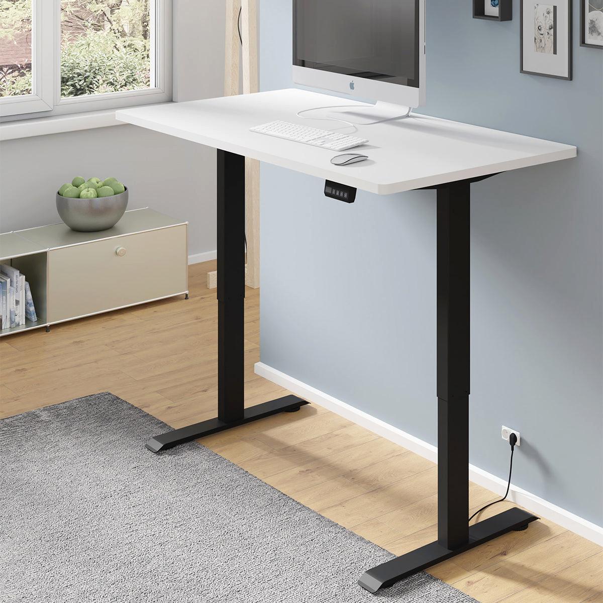 SCHREIBTISCH Ergo Mattweiß und Schwarz - Schwarz/Weiß, Holzwerkstoff (140/70/73cm) - Petits-meubles