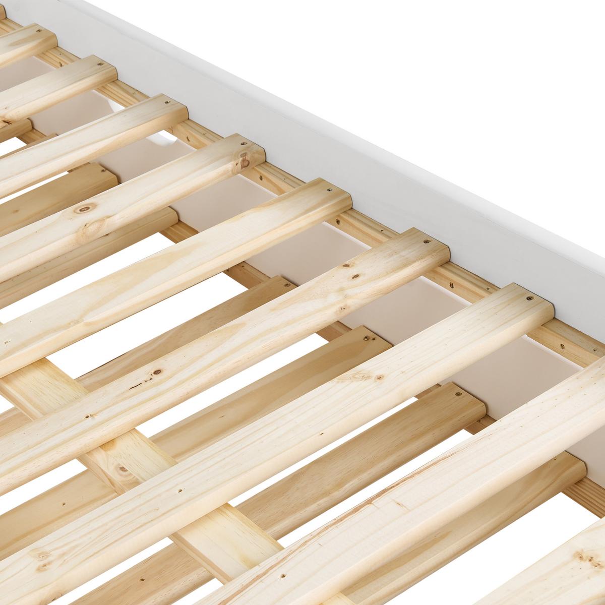AUSZIEHBETT 90/200 cm Weiß Luneray - Weiß, Holz (90/200cm) - Beliani