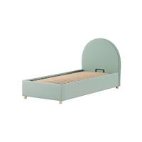 POLSTERBETT Karlotta 90x200 mit Bettkasten Bouclé Stoff grün - Grün, Kunststoff (90/200cm) - 58aufmkessel