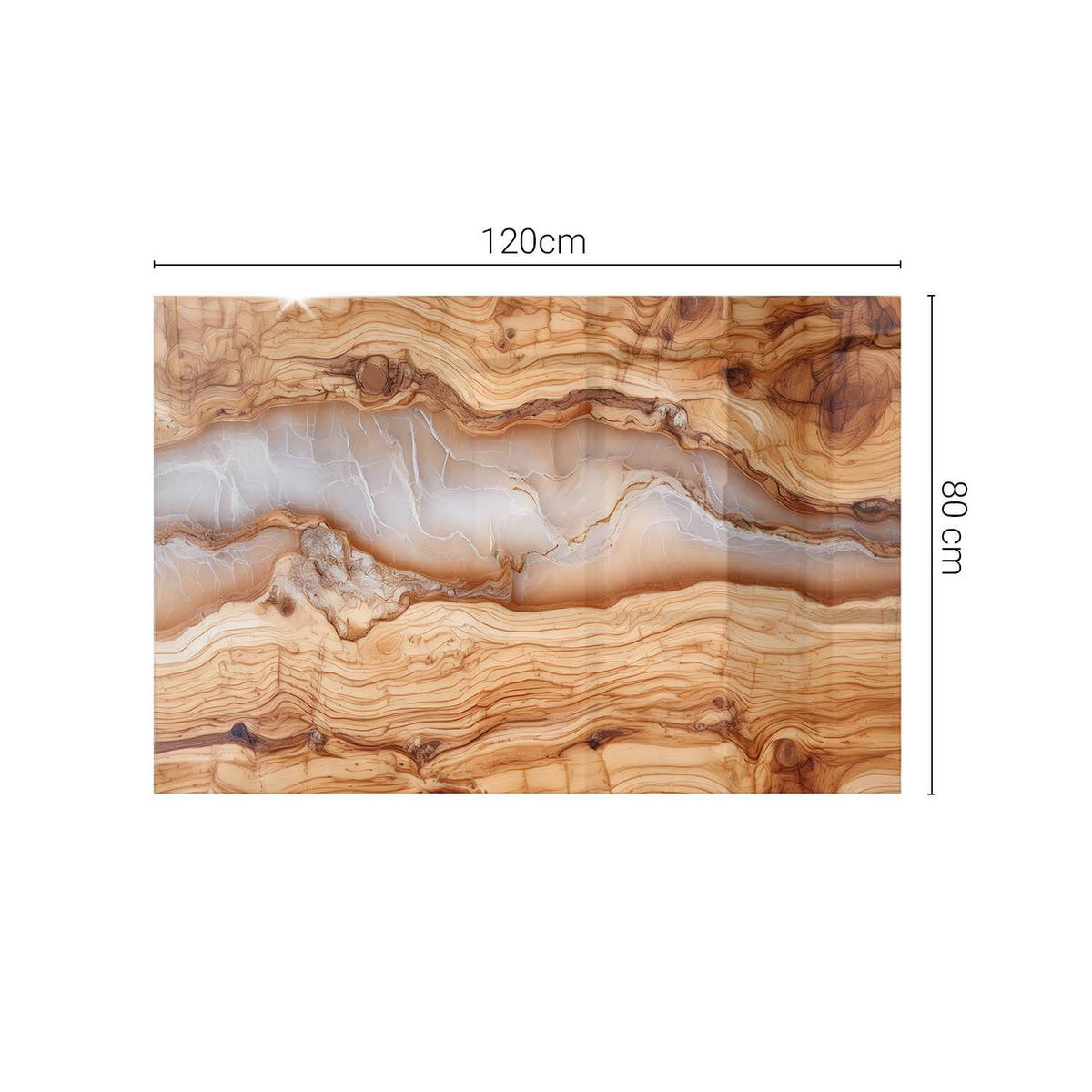 TISCHPLATTE 120x80 cm Naturholz mit Harz - Hellbraun, Glas (0.4/120/80cm) - TULUP