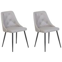 ESSZIMMERSTUHL 2er-Set Kunstleder Grau Valerie - Grau, Textil/Metall (49/81/59cm) - Beliani