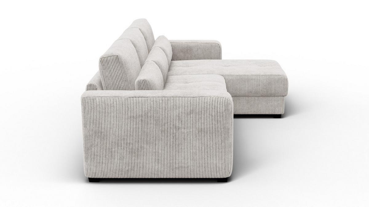 ECKSOFA OLI 4-Sitzer rechts, perlweiß - Weiß, Holz/Textil (295/172cm) - Wozimo