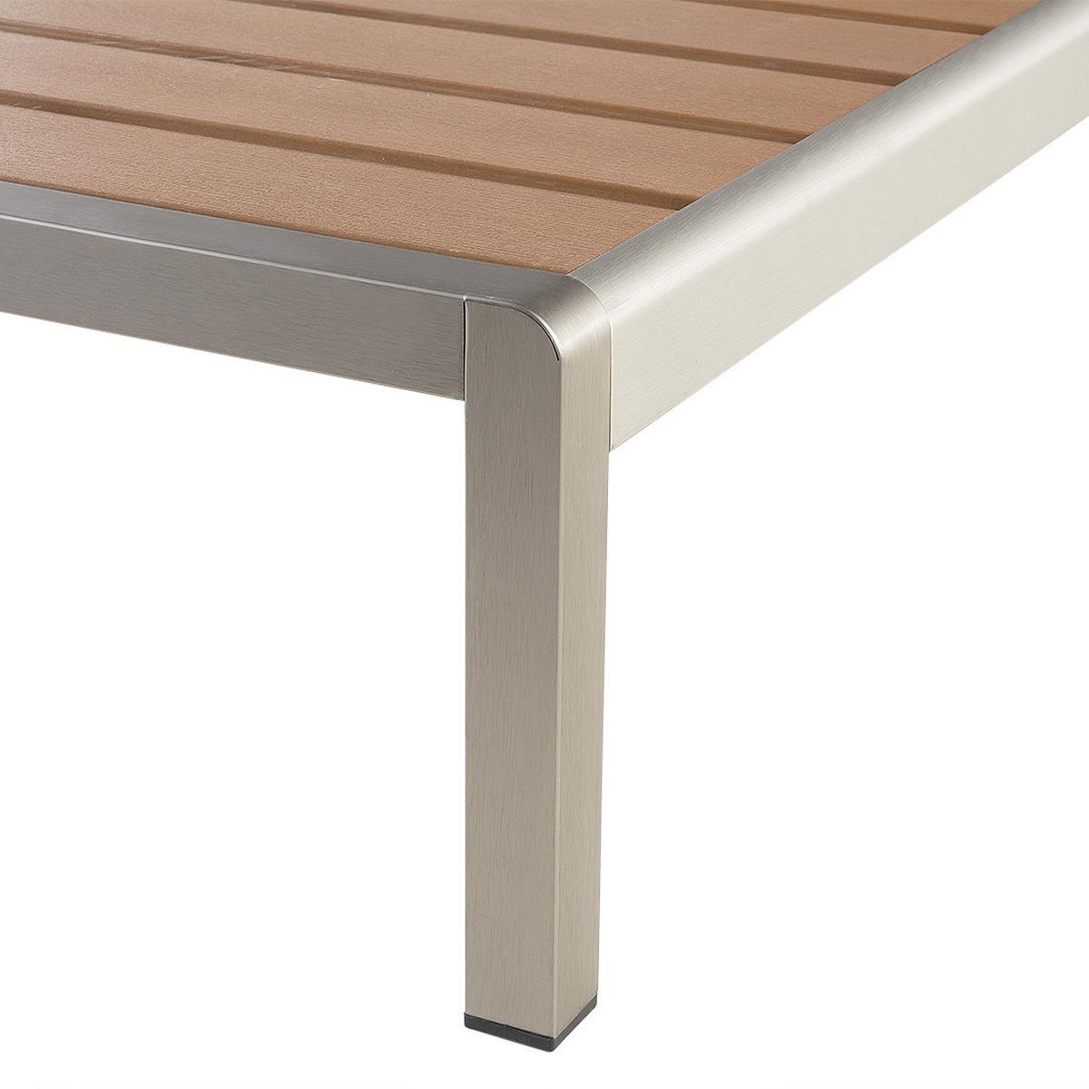 GARTENLIEGE hellbraun/silber Nardo - Hellbraun/Silberfarben, Metall (64/93/198cm) - Beliani