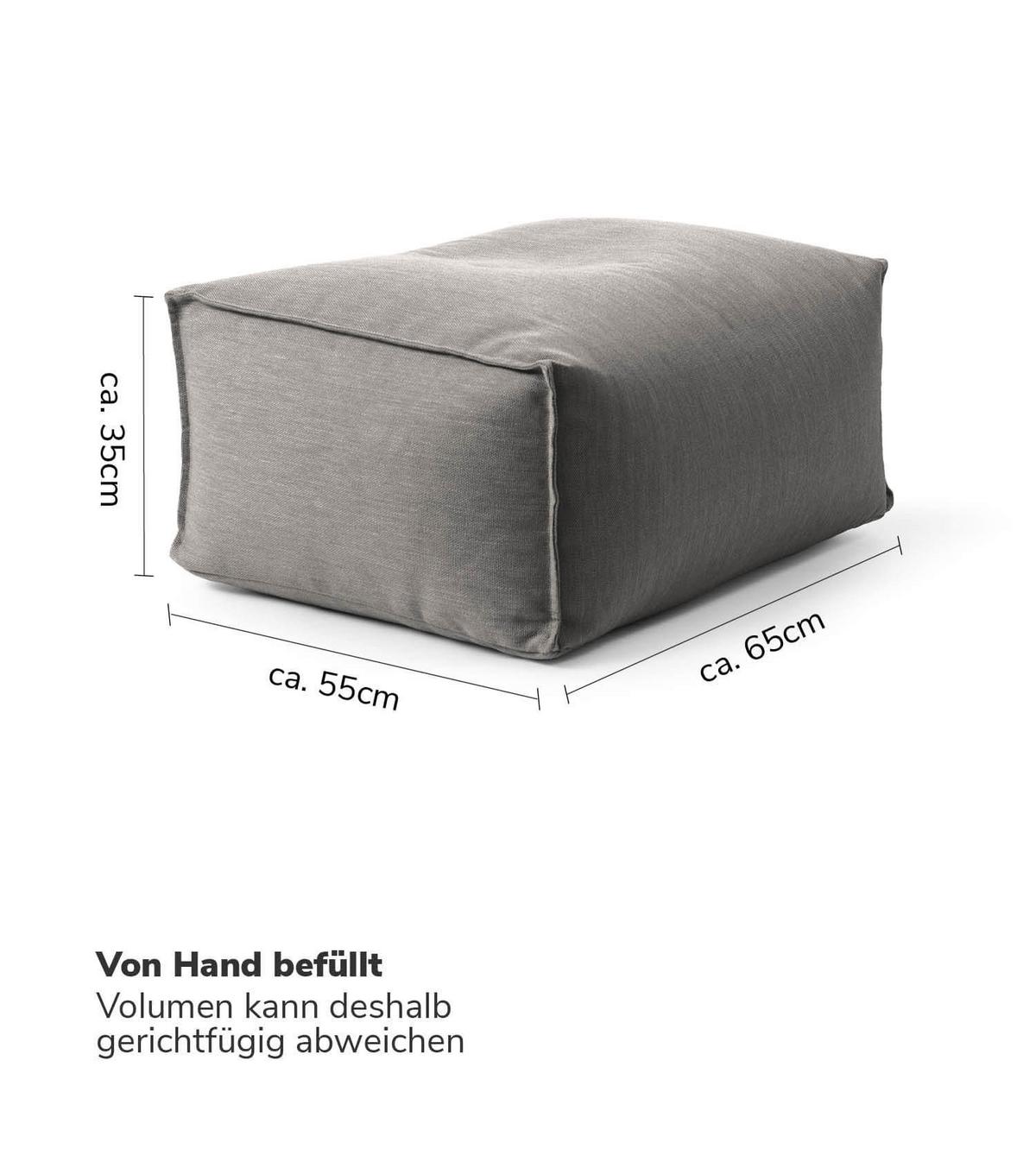 OUTDOOR POUF mit Hülle Der Ruhestifter - Dunkelgrau, Textil (60/35/50cm) - Mokebo