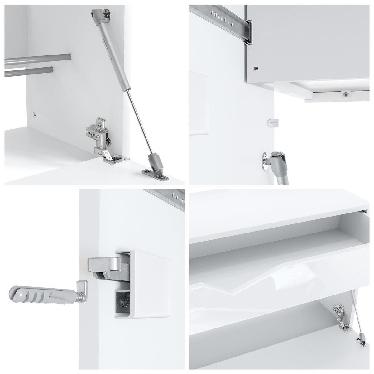 SCHUHSCHRANK Kolmio Fronten in Grau Hochglanz - Grau, Holzwerkstoff (85/87/33cm) - Vladon