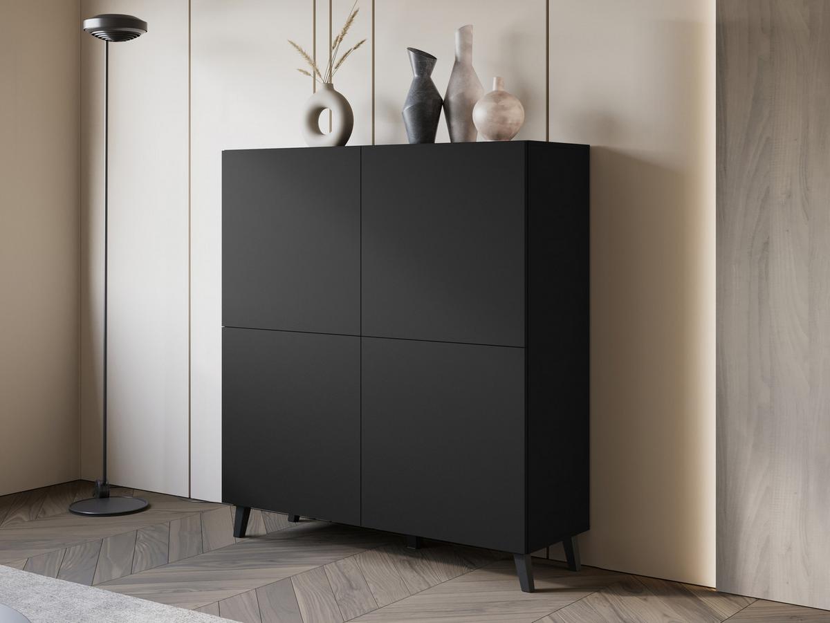 HIGHBOARD Phuket 120 - Graphitfarben/Schwarz, Holzwerkstoff/Kunststoff (120/130/39cm) - MIRJAN24