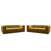 SOFASET Solvie 3-3 In Tiffani - Gelb, Holzwerkstoff/Textil (230/75/106cm) - Fun Möbel