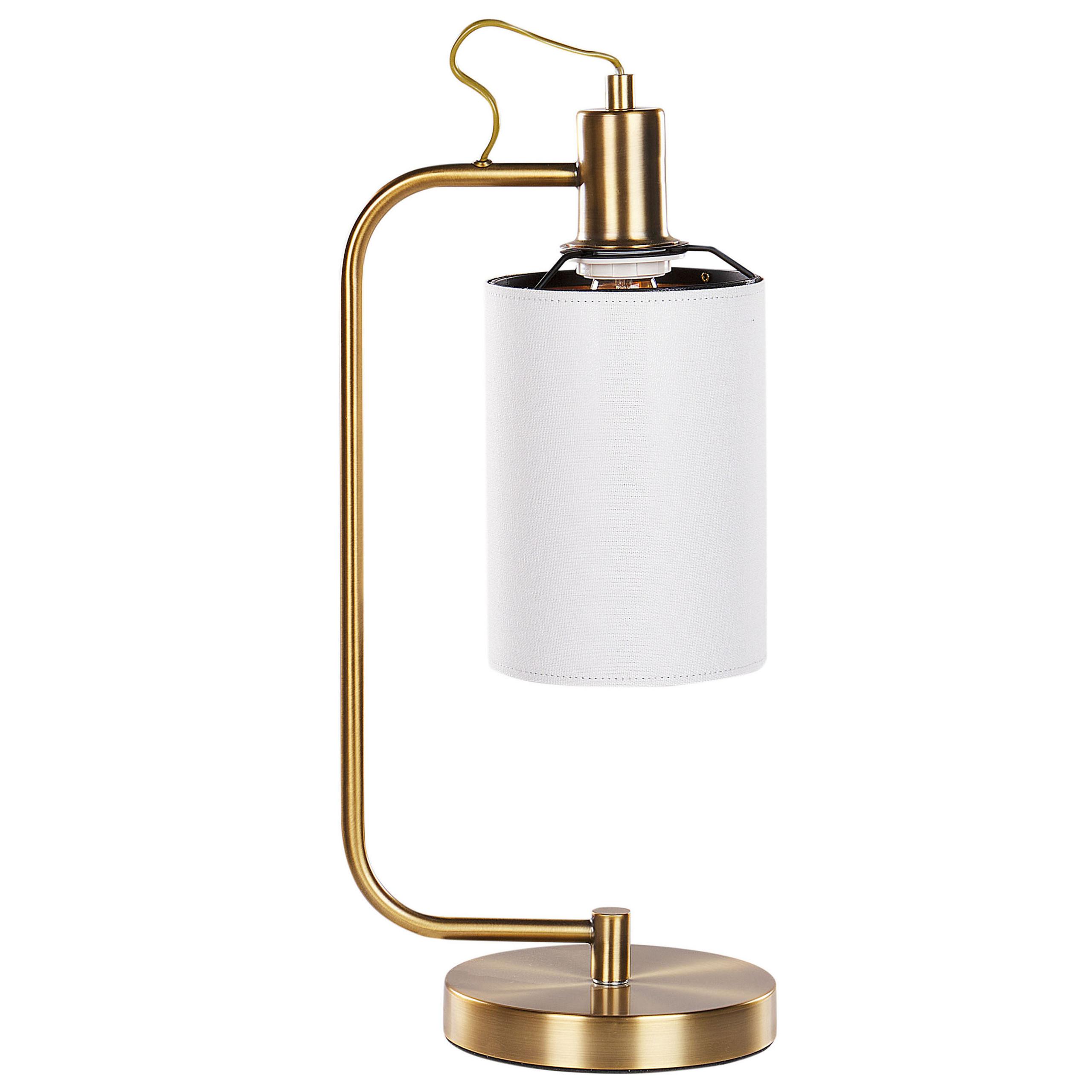 TISCHLEUCHTE Kupfer/Weiß Liberia - Weiß/Kupferfarben, Metall (21/16/46cm) - Beliani