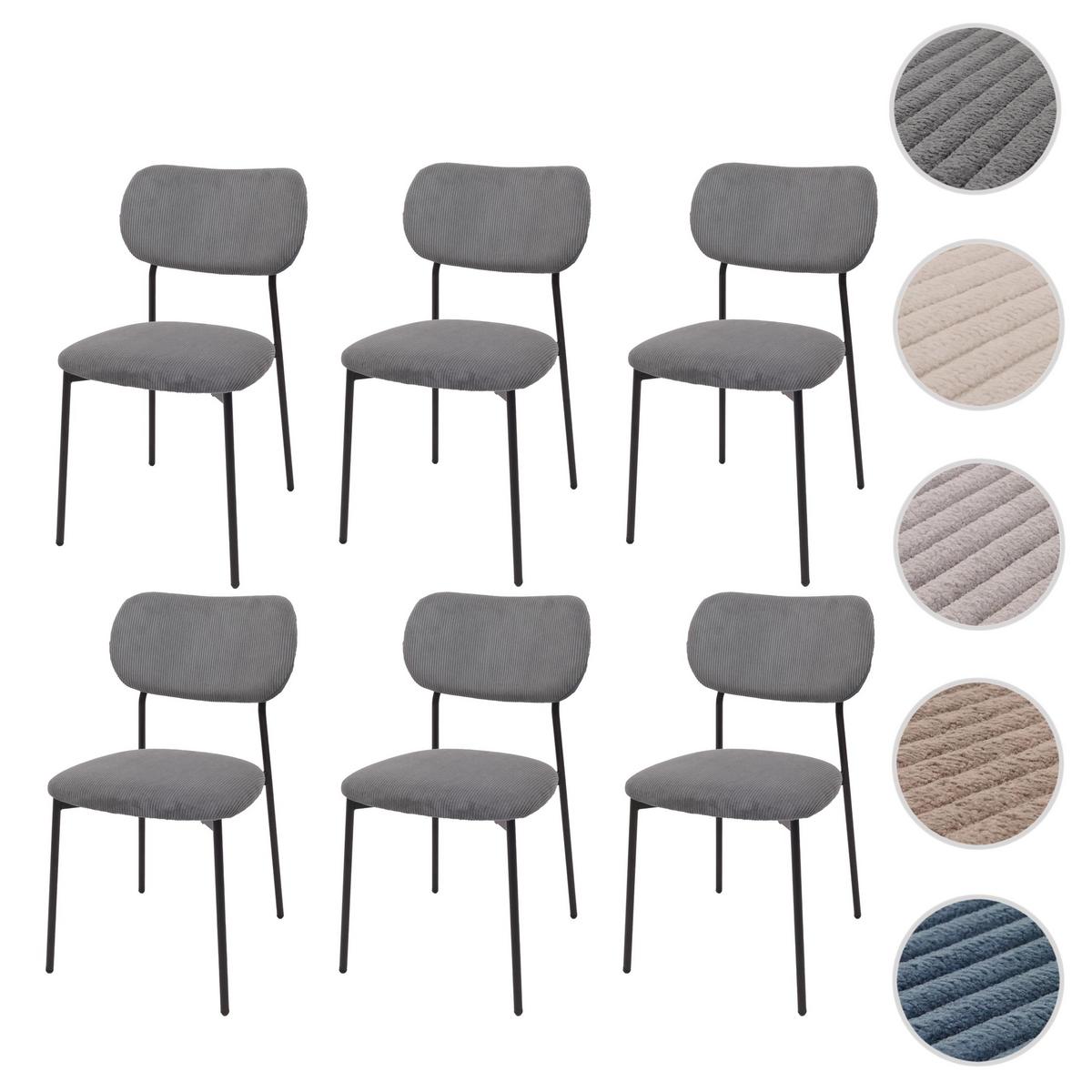 ESSZIMMERSTUHL Grau 6er-Set - Dunkelgrau/Grau, Textil (44/83/52cm) - MCW