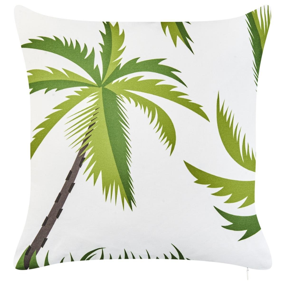 GARTENKISSEN 2er-Set Grün 45/7 cm Seaside - Weiß/Grün, Textil (45/45/45cm) - Beliani