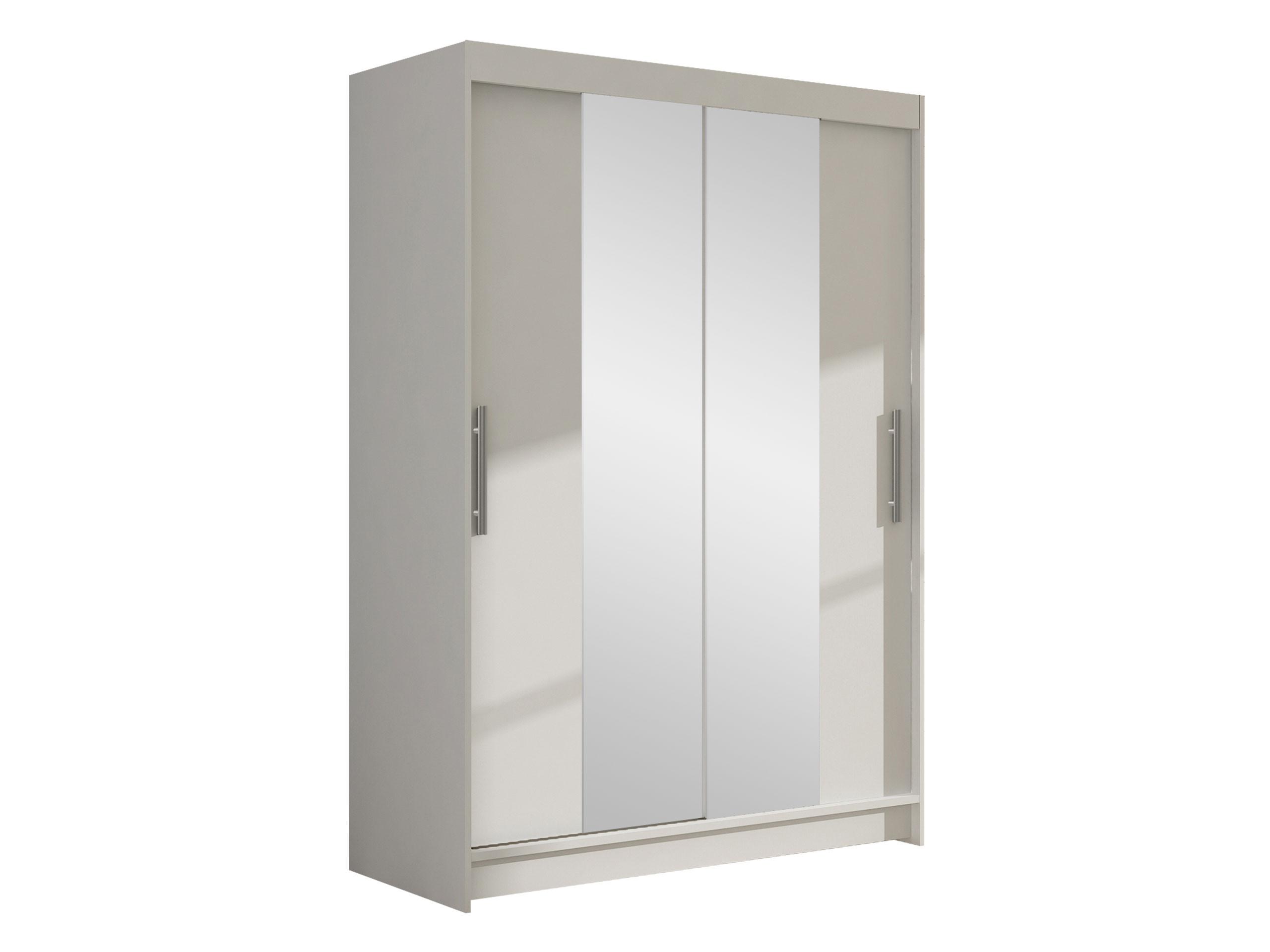KLEIDERSCHRANK Miami II - Silberfarben/Weiß, Holzwerkstoff/Kunststoff (120/200/58cm) - MIRJAN24