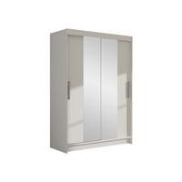 KLEIDERSCHRANK Miami II - Silberfarben/Weiß, Holzwerkstoff/Kunststoff (120/200/58cm) - MIRJAN24