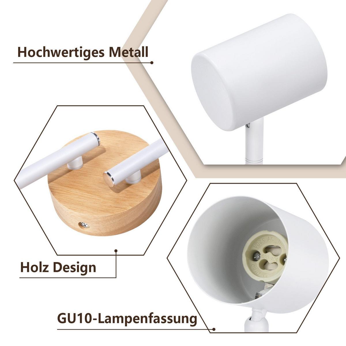 DECKENSTRAHLER Hersfeld 4-flammig 71/6.5/16.5 cm - Weiß, Metall (71/6.5/16.5cm) - Nettlife