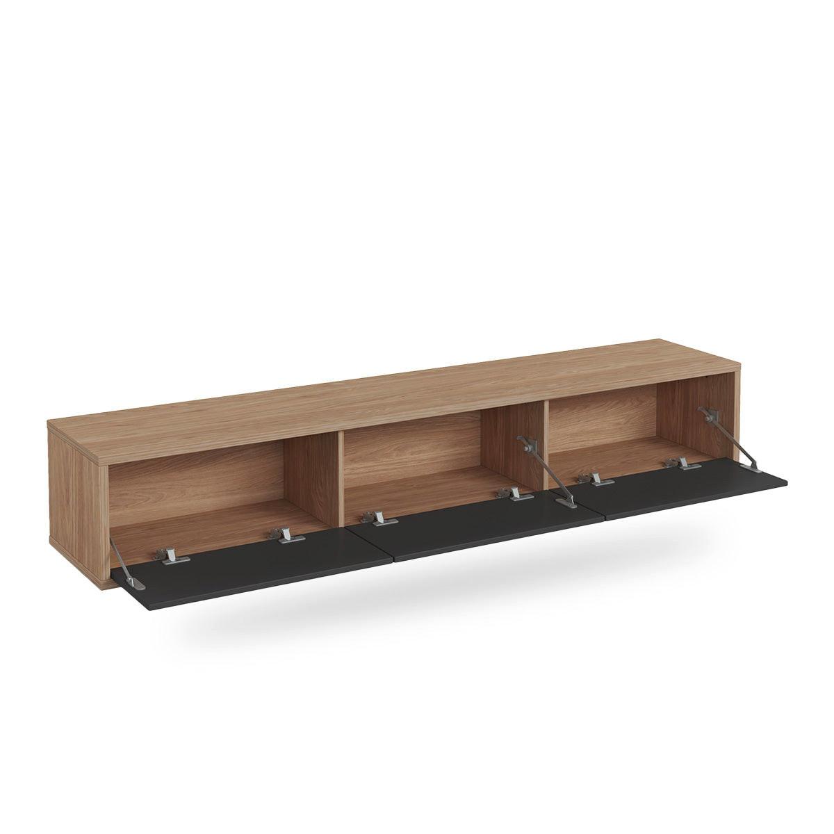 TV-MÖBEL Idra Grau und Holz - Grau, Holzwerkstoff (180/32/36cm) - Petits-meubles