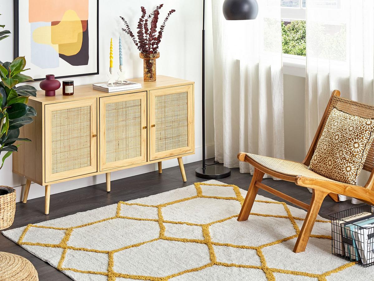 SHAGGY-TEPPICH Beyler 230/160 cm - Weiß, Textil (160/230cm) - Beliani