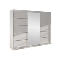 SCHWEBETÜRENSCHRANK Derby VI - Weiß, Holzwerkstoff/Metall (200/215/58cm) - MIRJAN24