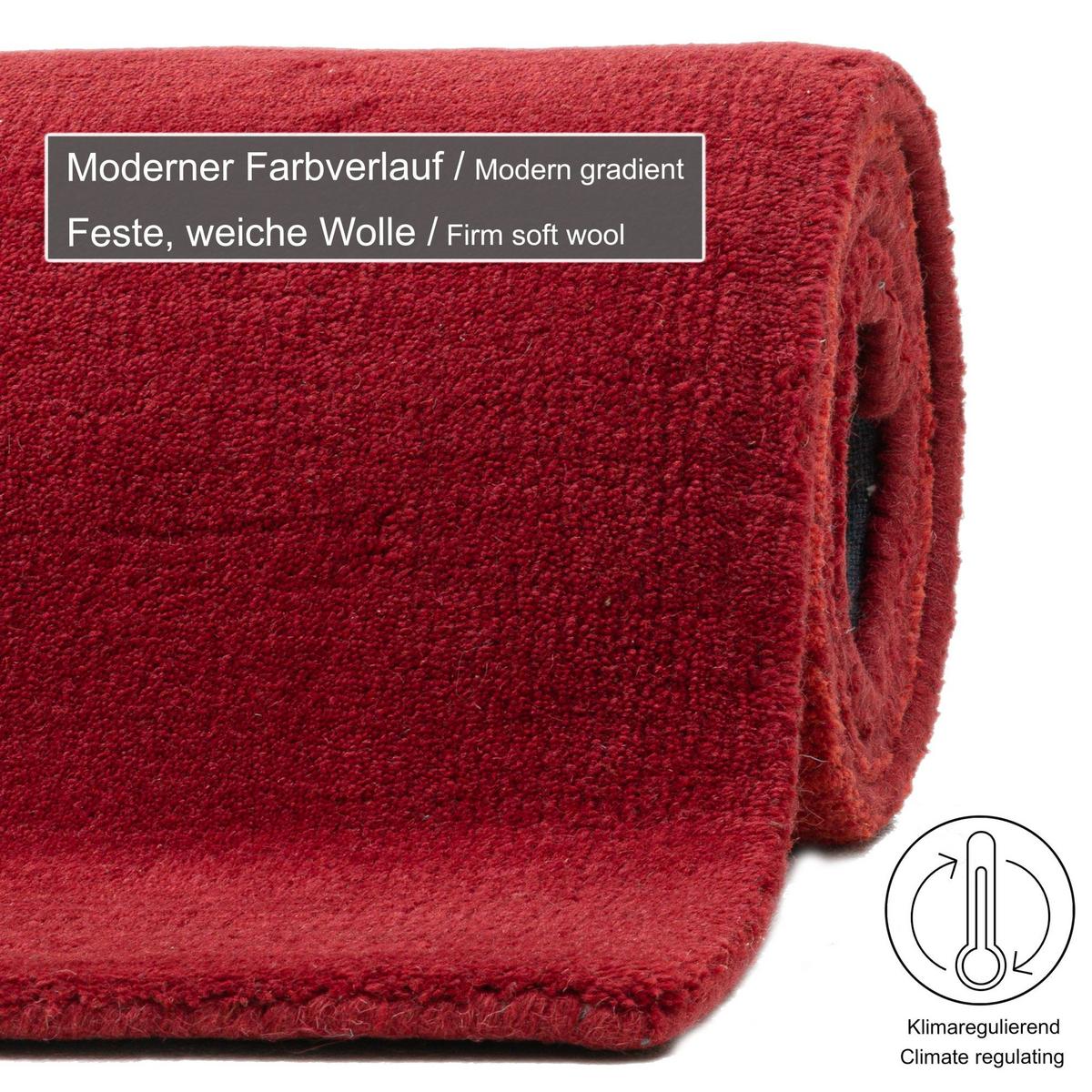 TUFTTEPPICH Wool Comfort 190x290 cm - Rot, Textil (190/290cm) - THEKO