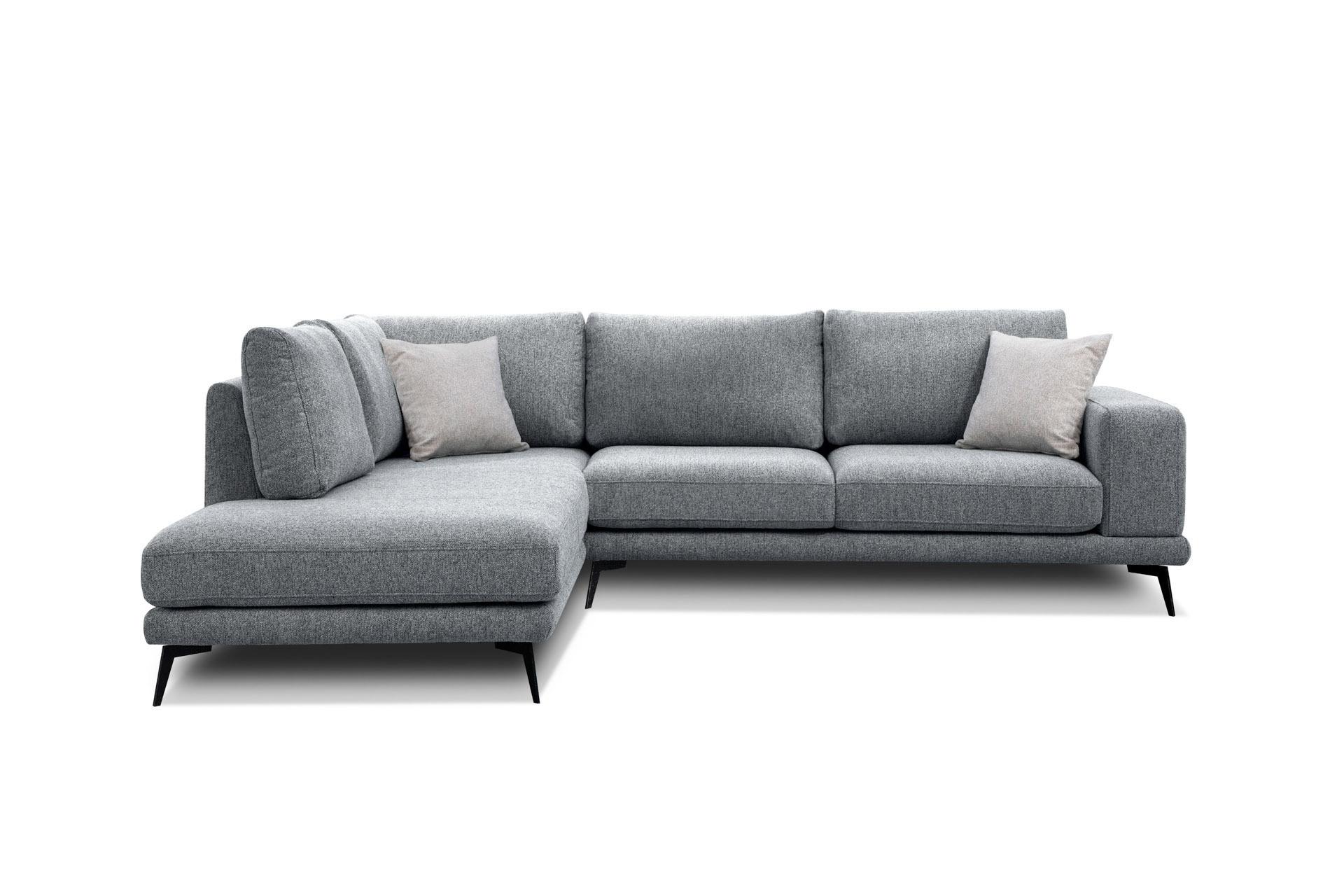 ECKSOFA MEDIOLANE 5-Sitzer, grau - Grau, Holzwerkstoff/Textil (219/282cm) - Wozimo