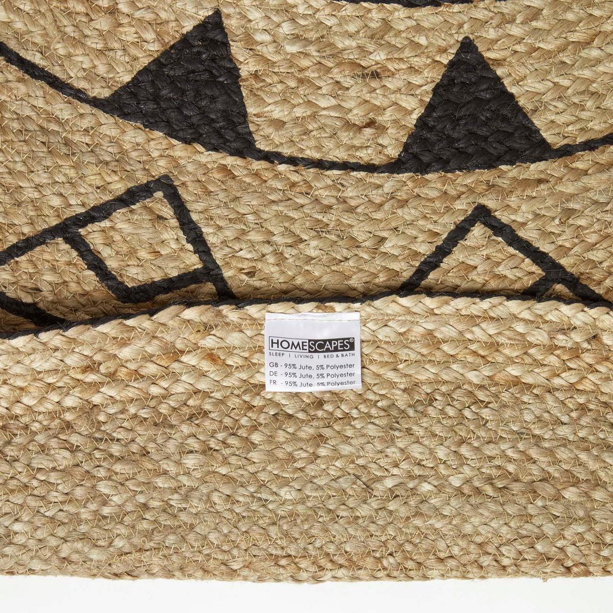 TEPPICH Mandala rund geflochten 200 cm - Schwarz, Naturmaterialen (200/200cm) - Homescapes
