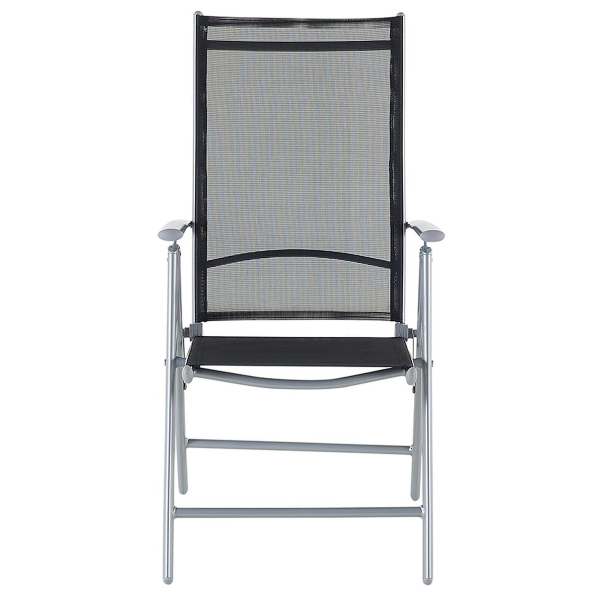 GARTENMÖBEL SET 6-Sitzer Aluminium schwarz Catania - Silberfarben/Schwarz, Metall - Beliani