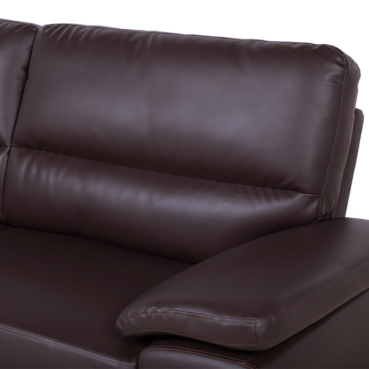 3-SITZER-SOFA Kunstleder Braun Vogar - Dunkelbraun, Kunststoff/Textil (195/90/74cm) - Beliani