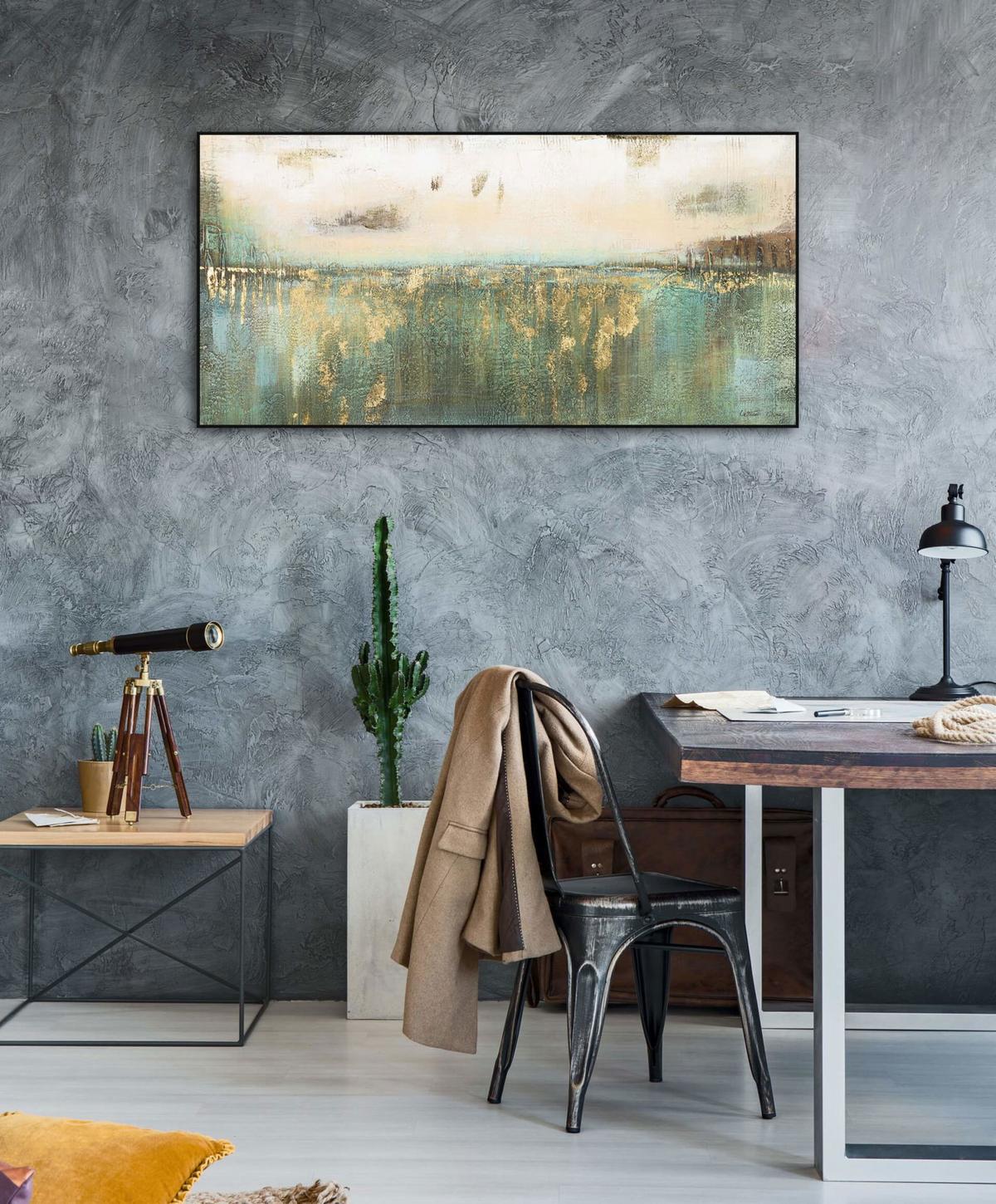 ÖLGEMÄLDE 120/60 cm - Türkis/Beige, Holz/Textil (120/60cm) - KUNSTLOFT