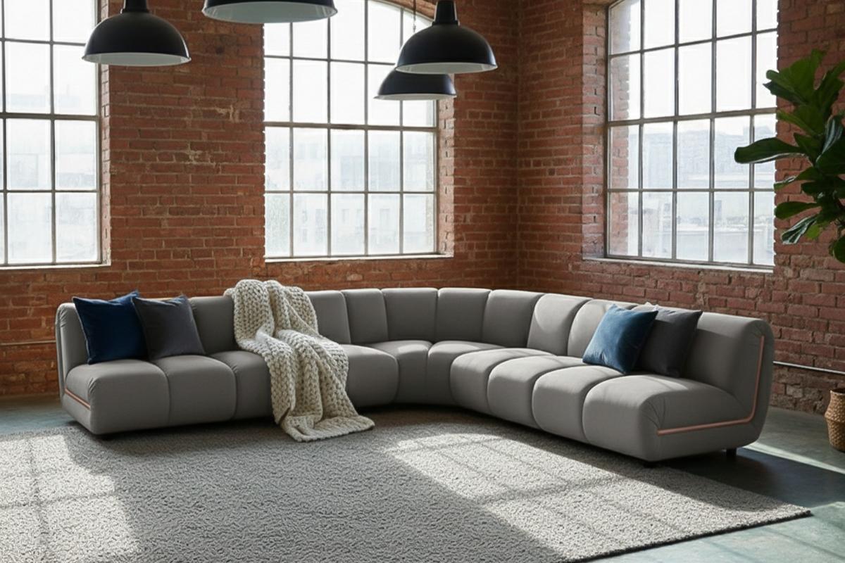 MODULSOFA LAYLA Taupe Velvet - Taupe/Schwarz, Buchenholz/Textil (305/305cm) - KAWOLA