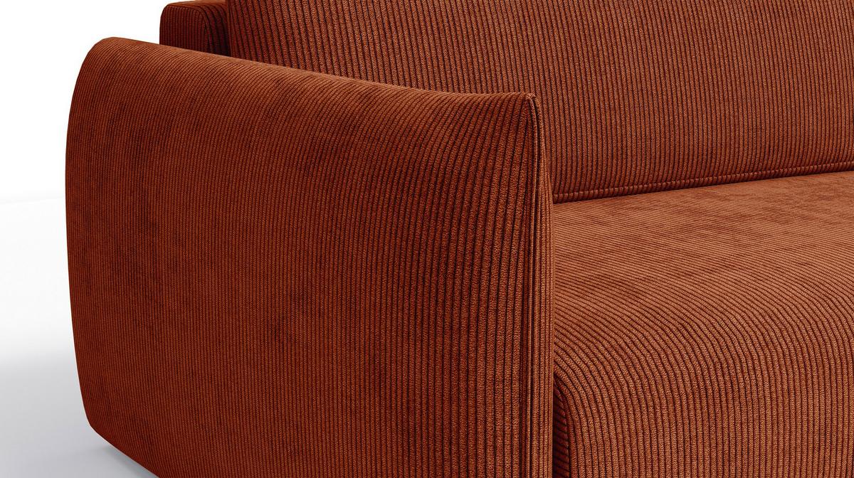 ECKSOFA TAUER 3-Sitzer links, orange - Schwarz/Orange, Holz/Textil (248/173cm) - Wozimo