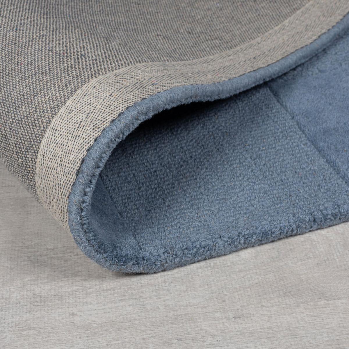 WOLLTEPPICH DEBEN, mit Schachbrettmuster, Blau, 120 x 170 cm - Blau, Textil (170/120cm) - KADIMA DESIGN