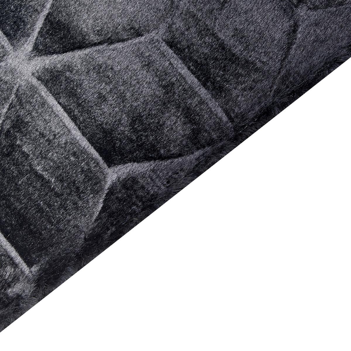 SHAGGY-KUNSTFELLTEPPICH Thatta 230/160 cm - Schwarz, Kunststoff (160/230cm) - Beliani