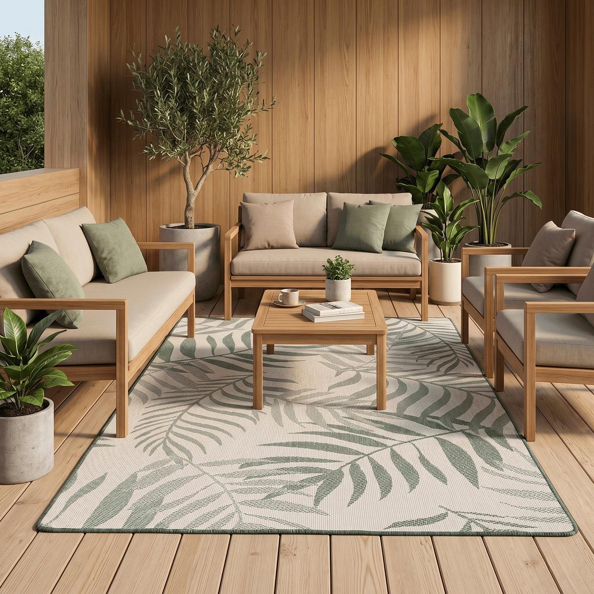 IN- UND OUTDOOR TEPPICH BEIDSEITIG NEWPORT DESIGN - Grün, Textil (100/200cm) - Snapstyle