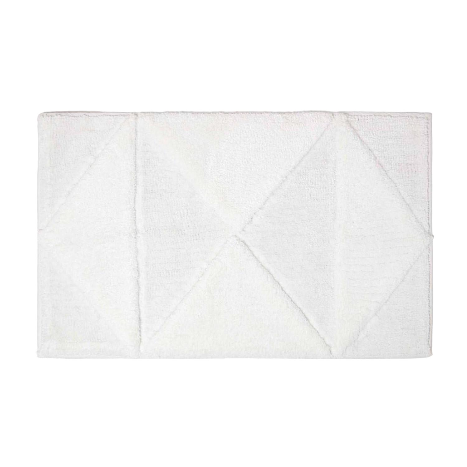 BADEMATTE 50/80 cm geometrisch - Weiß, Textil (50/80cm) - Homescapes