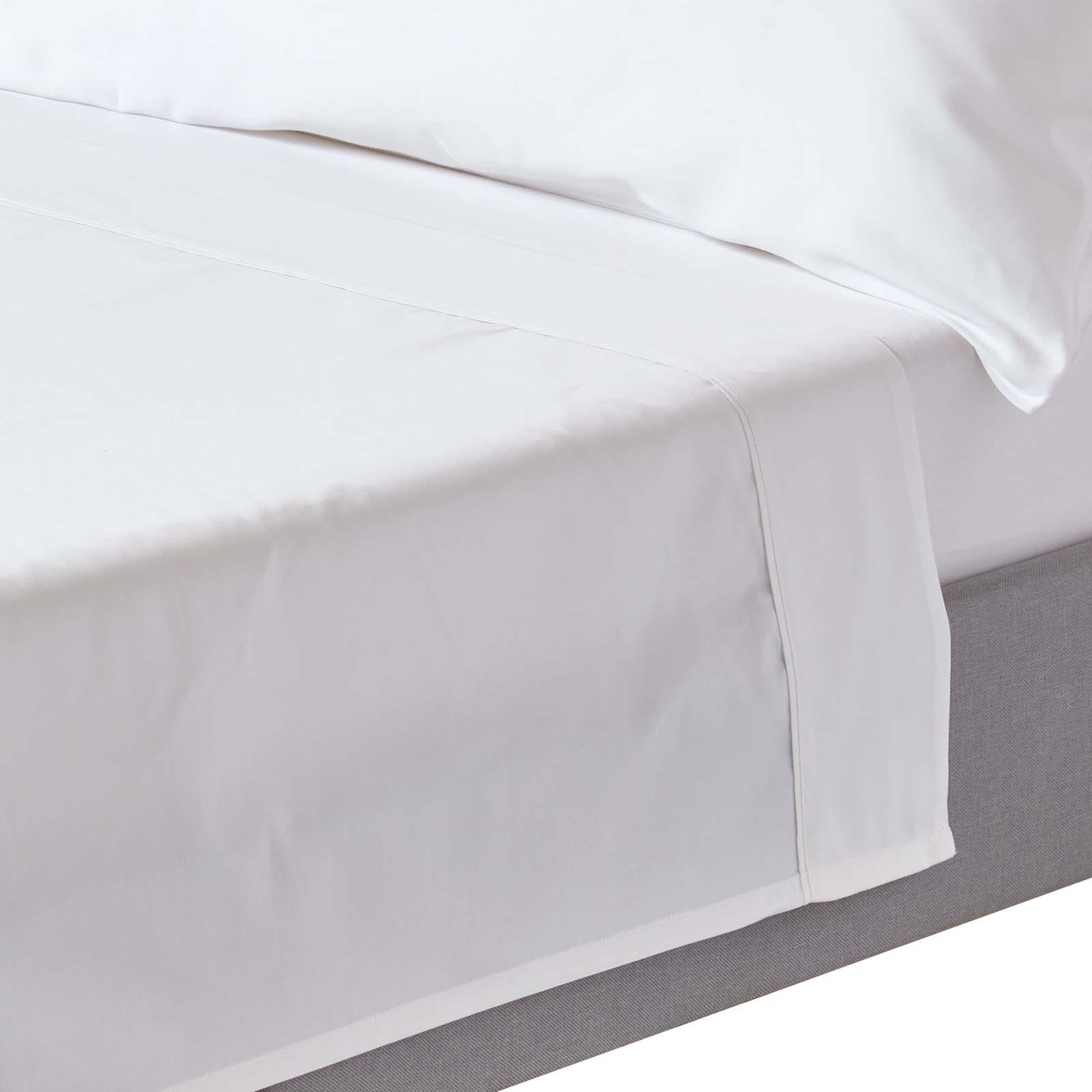 SATIN-BETTLAKEN ohne Gummizug, Bio-Baumwolle, Fadendichte 400 - Weiß, Textil (178/255cm) - Homescapes
