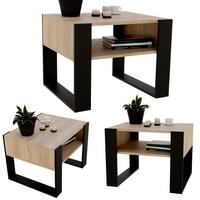 COUCHTISCH Holzwerkstoff rechteckig stabil Sonoma Eiche 45/53,6/65cm - Schwarz/Sonoma Eiche, Holzwerkstoff (53.6/65/45cm) - CraftPAK