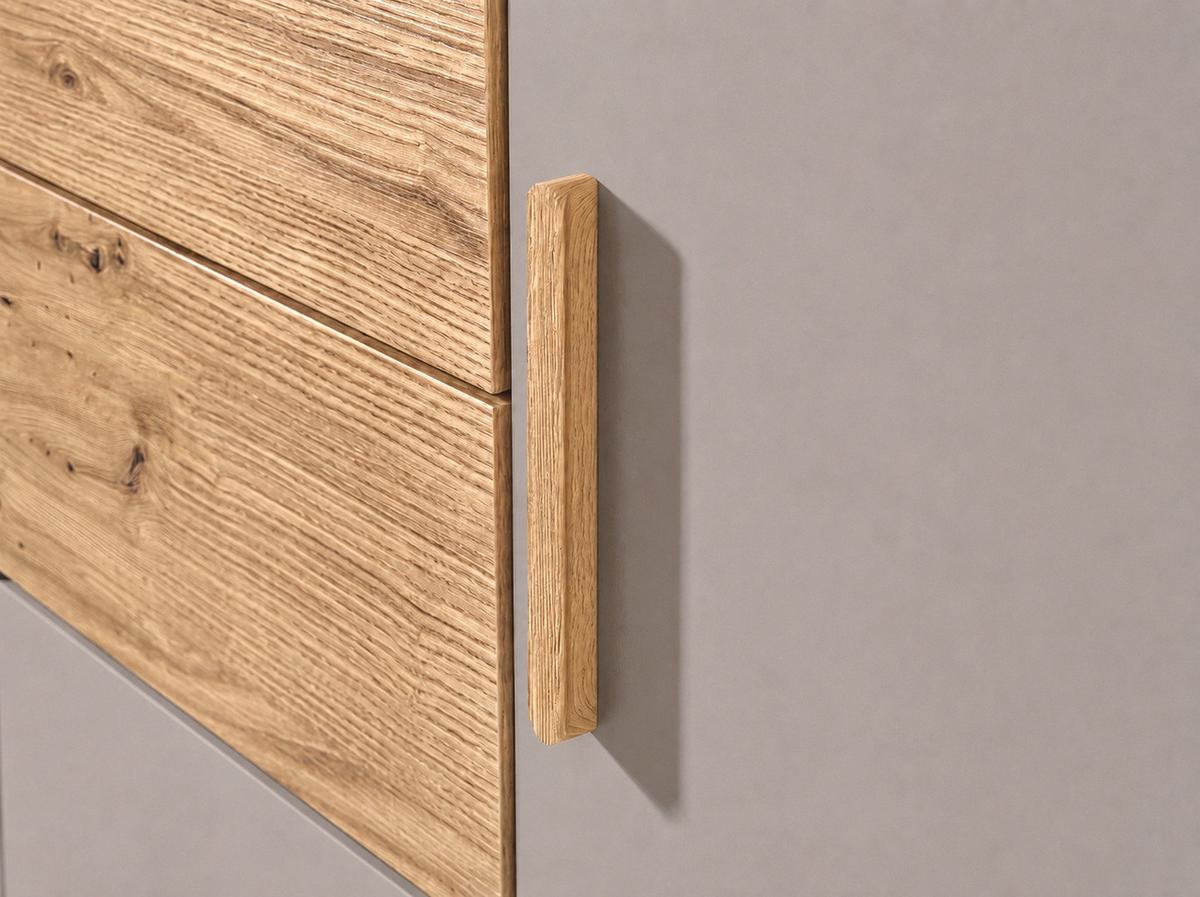 DREHTÜRENSCHRANK B270/H208/T58 cm Beige Grau, Kleiderschrank mit 2 großen Schubkästen & Griffen in Eiche Artisan Dekor / 22642 - Greige/Eiche Artisan, Holzwerkstoff/Kunststoff (270/208/58cm) - luma-home