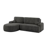 ECKSOFA mit Schlaffunktion und Bettkasten LIRA-L - 264x172x89 Dunkelgrau - Dunkelgrau, Holzwerkstoff/Textil (264/172cm) - ALTDECOR