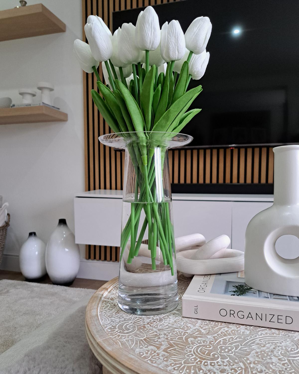 BLUMENVASE Glas transparent Manna - Transparent, Glas (26cm) - Beliani