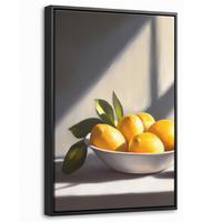 LEINWAND Bilder mit Rahmen - Zitronen - Stilleben - Gelb - 40x60 - Gelb, Textil (40/60cm) - MuchoWow