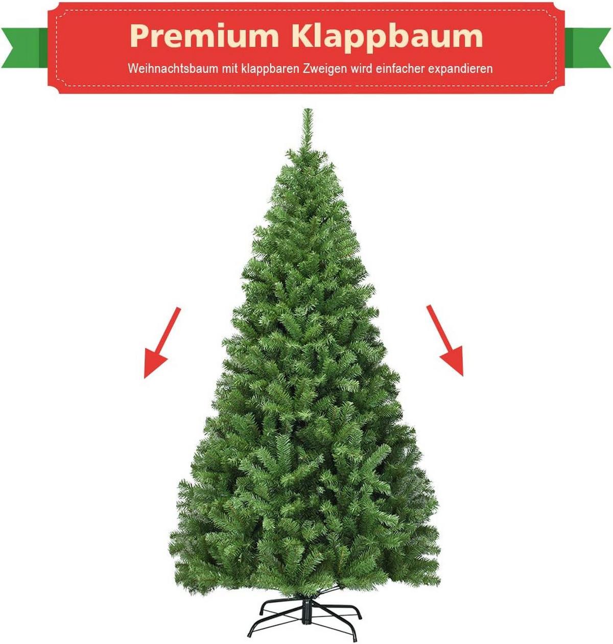 WEIHNACHTSBAUM 225cm Grün - Grün, Kunststoff (225cm) - COSTWAY