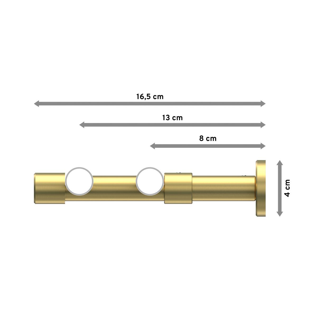 GARDINENSTANGE Prestige Luino 100 cm, 2-läufig, 20 mm Ø Messing-Optik - Messingfarben, Metall (100cm) - INTERDECO