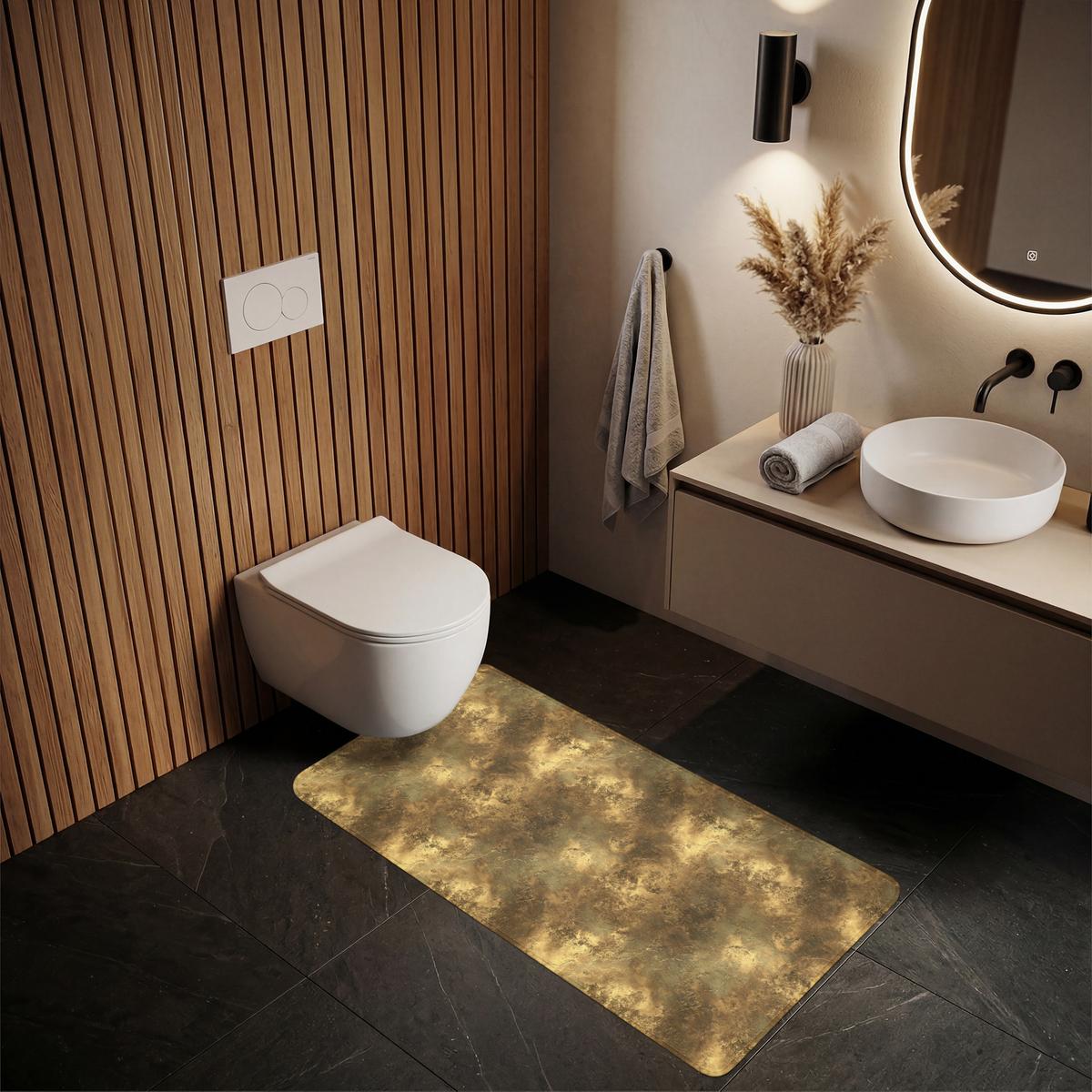 BADEMATTE Antik - Metallic-Look - Gold 60x120 cm - Goldfarben, Textil (60/120cm) - OnlyWow
