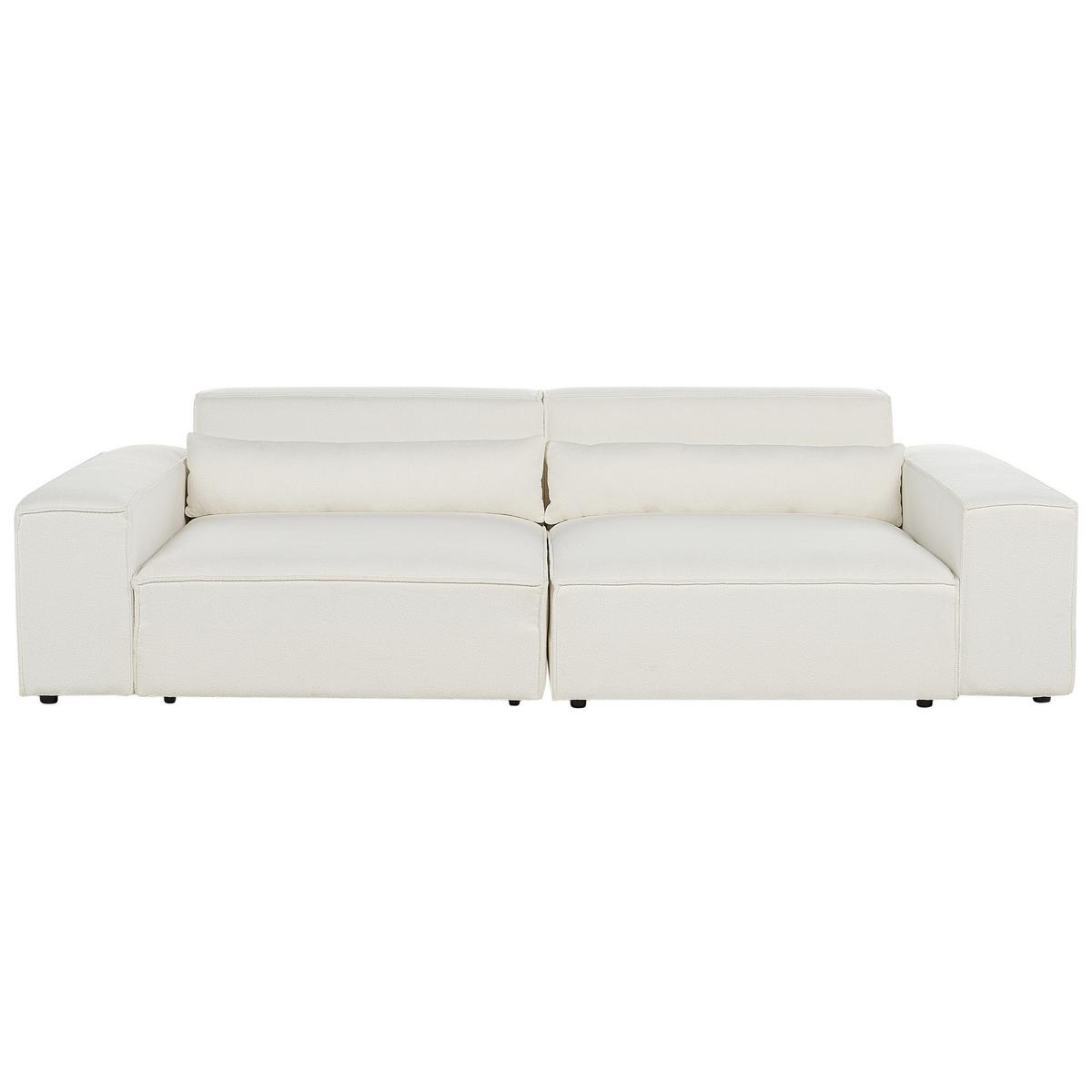 2-SITZER-SOFA Bouclé cremeweiß Hellnar - Weiß, Textil (262/70/126cm) - Beliani