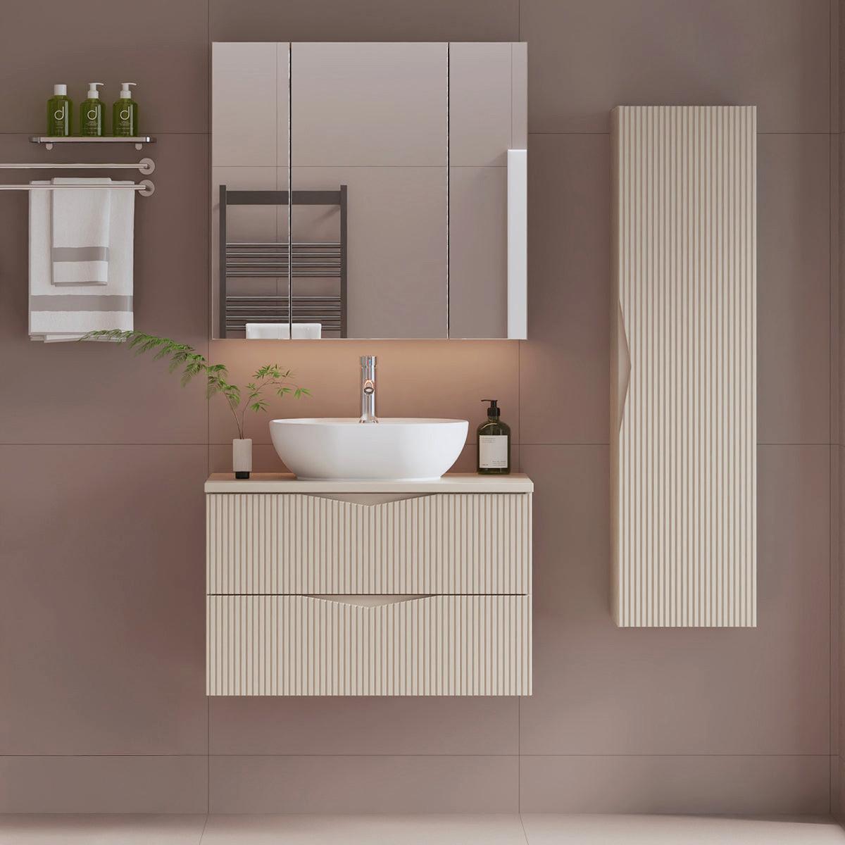 WASCHTISCHUNTERSCHRANK 80.6cm Tao Kaschmir - Beige, Holzwerkstoff (80.6/52.2/46.5cm) - Petits-meubles