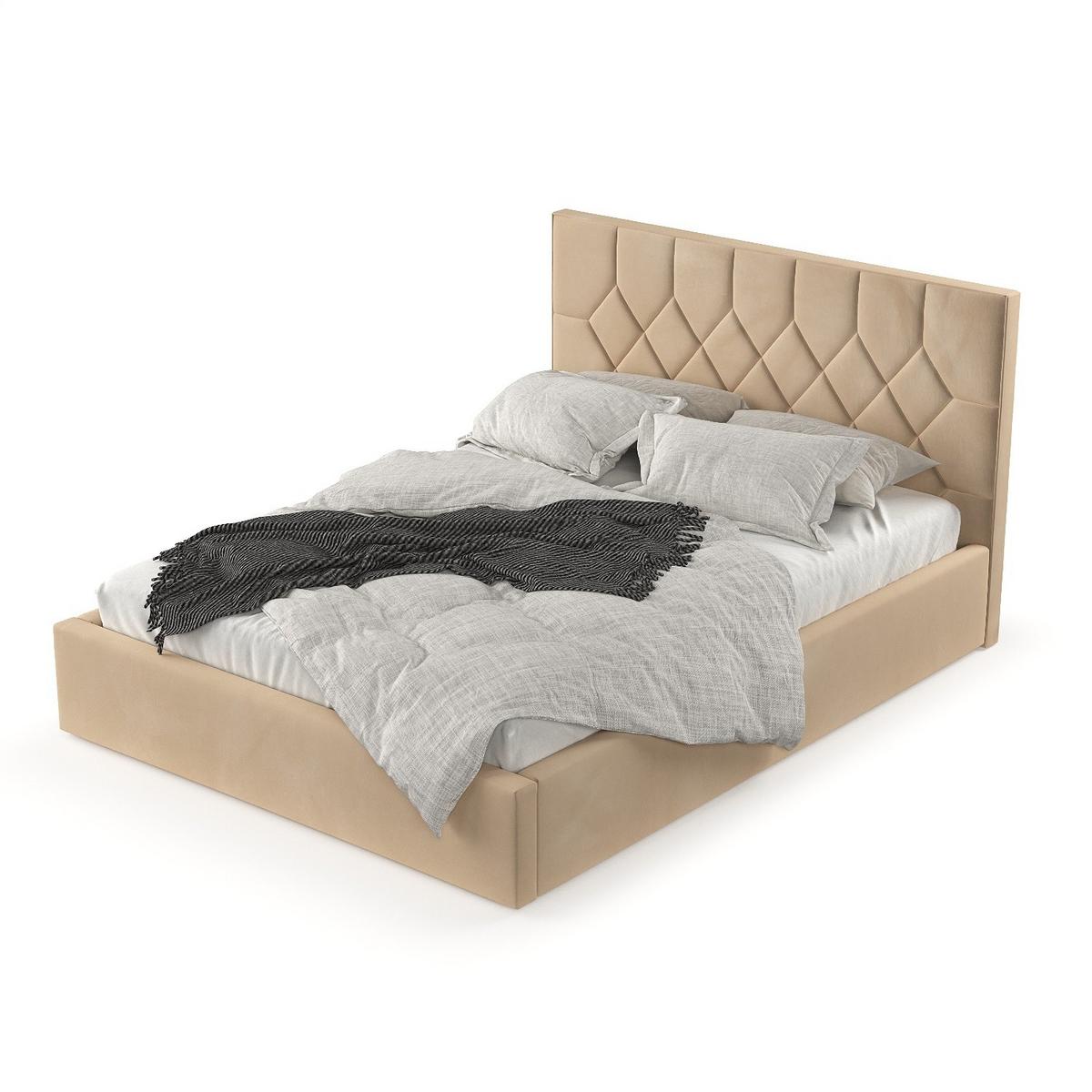 POLSTERBETT Brisa 160/200 cm Beige im Kronos Stoff - Beige/Schwarz, Holz/Holzwerkstoff (160/200cm) - AltaBeds