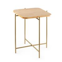 QUADRATISCHER beistelltisch mit metallfüssen 46/46/56 cm - Goldfarben, Metall (46/46/56cm) - Calicosy