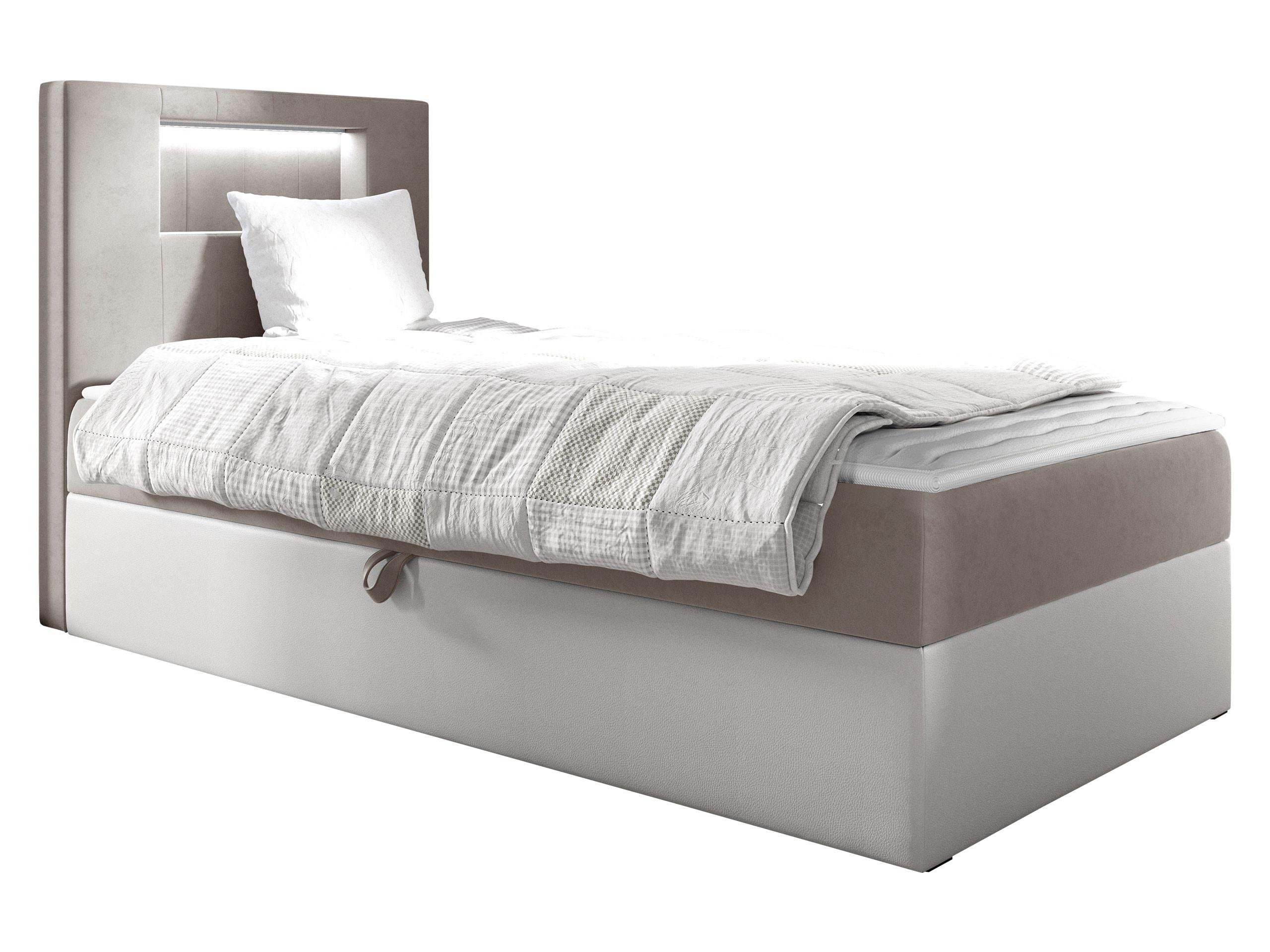BOXBETT Gold Junior 1, Seite zum Öffnen des Bettkastens: Links - H3 - Creme/Weiß, Holz (80/200cm) - MIRJAN24